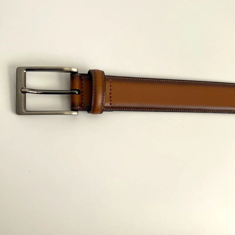 Perry Ellis Portfolio Mens Brown Genuine Leather Size 34/85